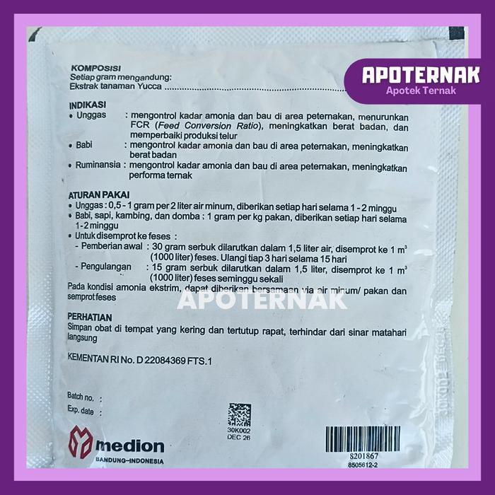 AMMOTROL 250 GRAM MEDION - Obat Herbal Penghilang Bau Kotoran Ayam Sapi Semua Hewan