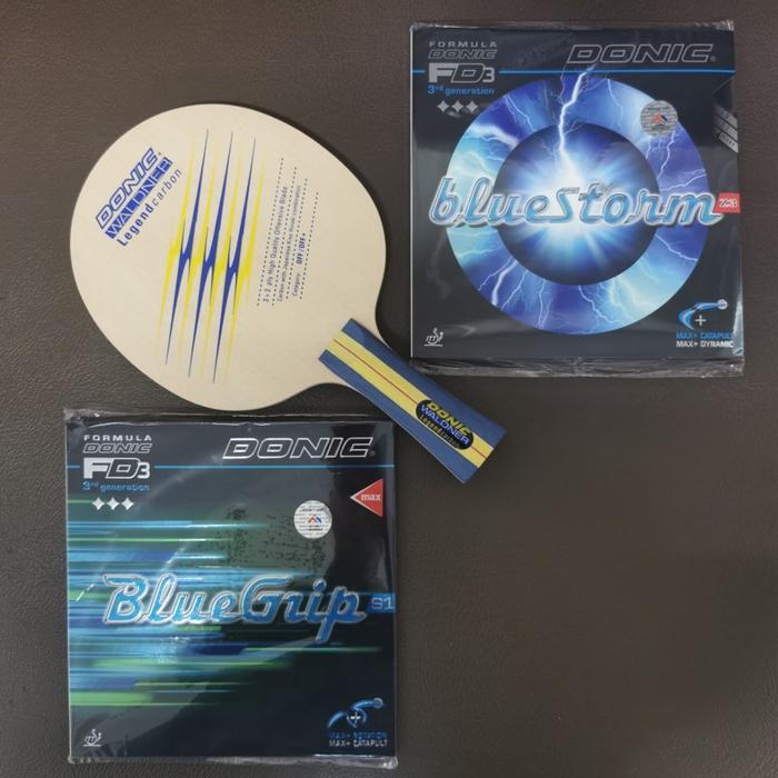 BAT DONIC WALDNER LEGEND CARBON KOMBINASI KARET DONIC TERBAIK SET