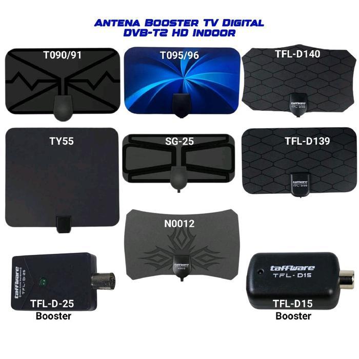 Antena Penerima Siaran TV Digital DVB-T2 Booster UHF FM Penguat Signal Adaptor Fleksibel Indoor