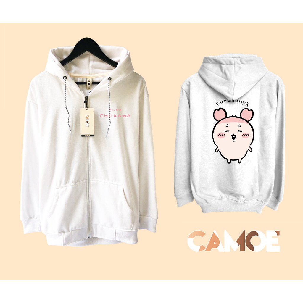Jaket Hoodie Zipper Chiikawa Nanka Chiisakute Kawaii Yatsu Character Furuhonya