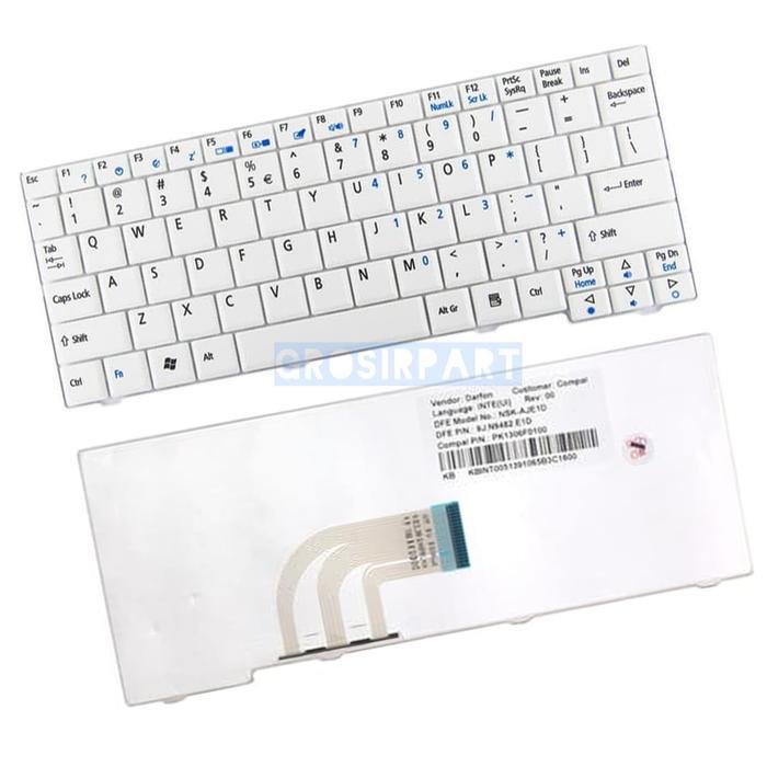 Keyboard Acer Aspire One ZG5 A110 D150 D250 531H D250 - White