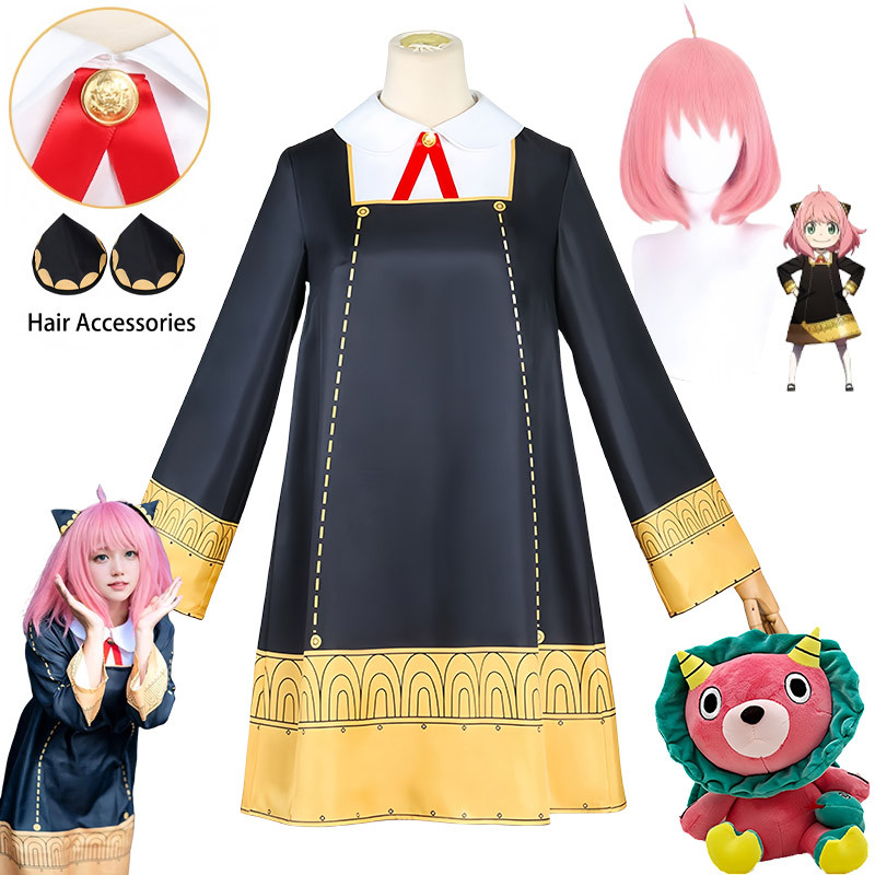 Anya Forger Cosplay Wig Doll Anya Forger Cosplay Costume Anya Forger Dress Women Uniform Halloween