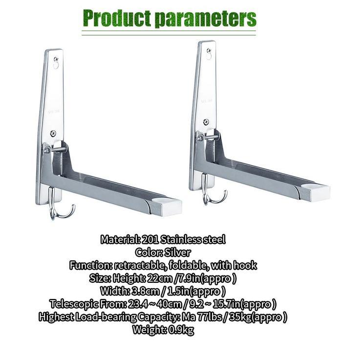 2Pcs Rak Microwave Oven Rak Tembok Dinding 304 Lipat Siku Microwave Bracket Penyangga Oven Rak Meja