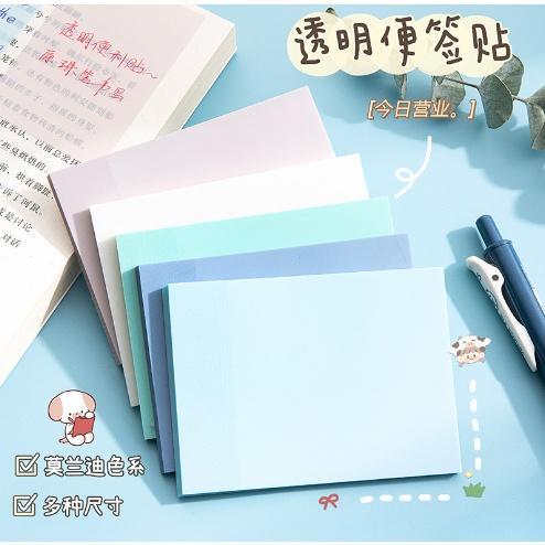 Zumoo Colored Transparant Sticky Note warna Transparan Pastel