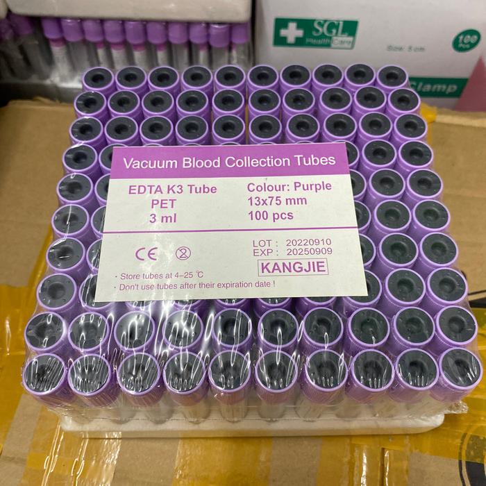 TABUNG EDTA 3ML PLASTIK PET TABUNG EDTA MURAH TABUNG TUTUP UNGU