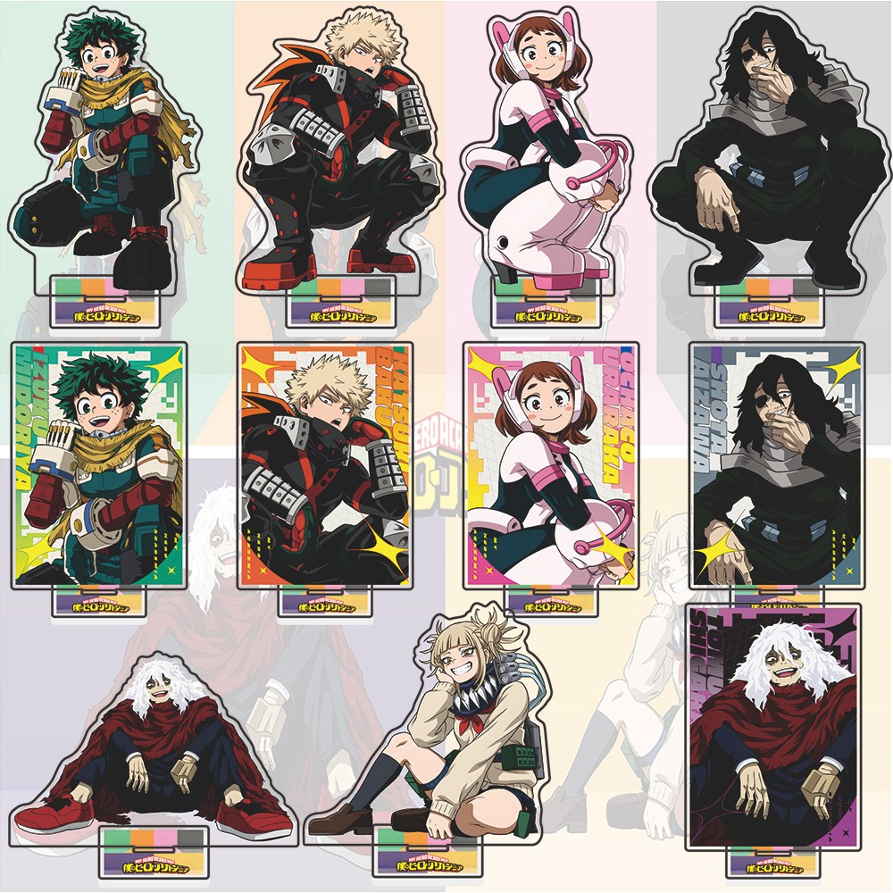 My Hero Academia Acrylic Standee, Squatting Pose Edition Featuring Izuku, Bakugo, Uraraka, Aizawa,