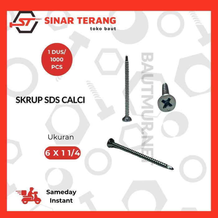 (1 Dus) Sekrup Sds Calci 6x1-1/4 Kalsiboard Sds Calci