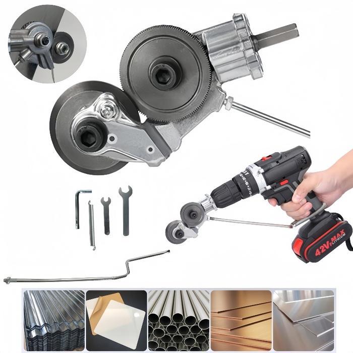 Pemotong Pelat Bor Listrik / Adapter Drill Sheer Scissor Cutter Metal Potong Plat Besi Alat Pemotong