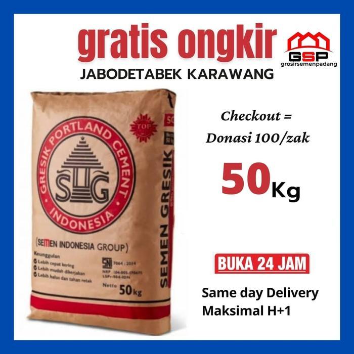 Semen Gresik 50 Kg Proyek 1 Do (160 Zak) Free Ongkir Area Jabodetabek Pasti Ori