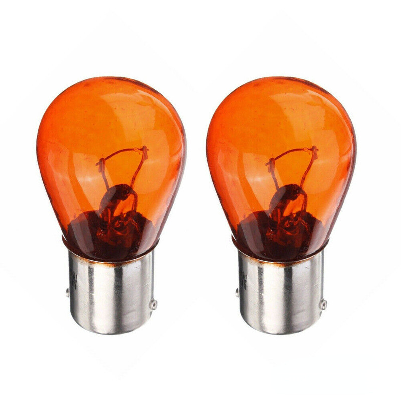 2pcs PY21W 1156 BA15S 581 Amber Car Auto Scooter Indicator Break Parking Turn Light Bulb Lamp 21W DC