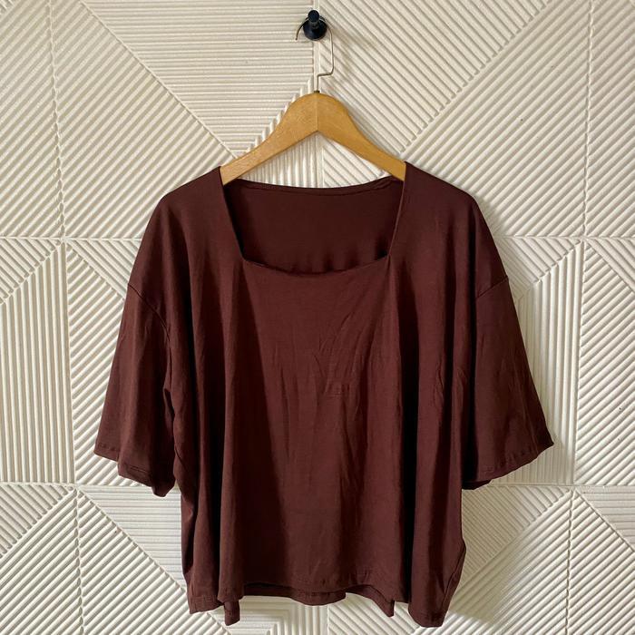 Premium Atasan Ld 140 / Kaos Polos Jumbo Big Size / Atasan Kerah Kotak Super Jumbo / Kaos Oversize