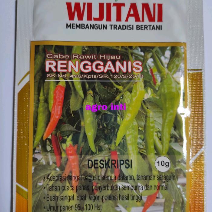 Benih cabe rawit hijau RENGGANIS isi 10 gram dari wiji tani