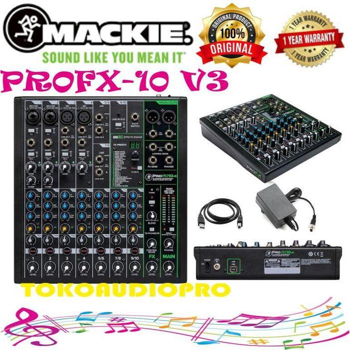 Mackie Pro Fx10 V3 Original Mixer Audio Mackie Profx-10V3 Mixer Wirh Usb Mackie Profxv3 Co
