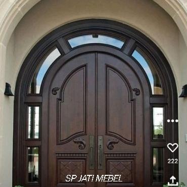 pintu dan kusen kayu jati perhutani model lengkung