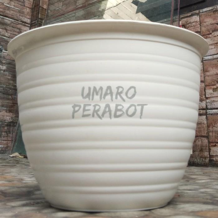 "New" Pot Tawon Ukuran 25 Warna Putih / Pot Tanaman / Pot Bunga / Pot Plastik / Umaro Perabot