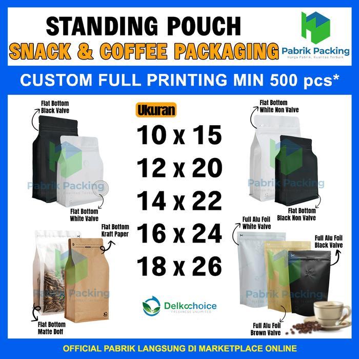 Kemasan Kopi Plastik Klip Standing Pouch COFFEE BAG DELKOCHOICE