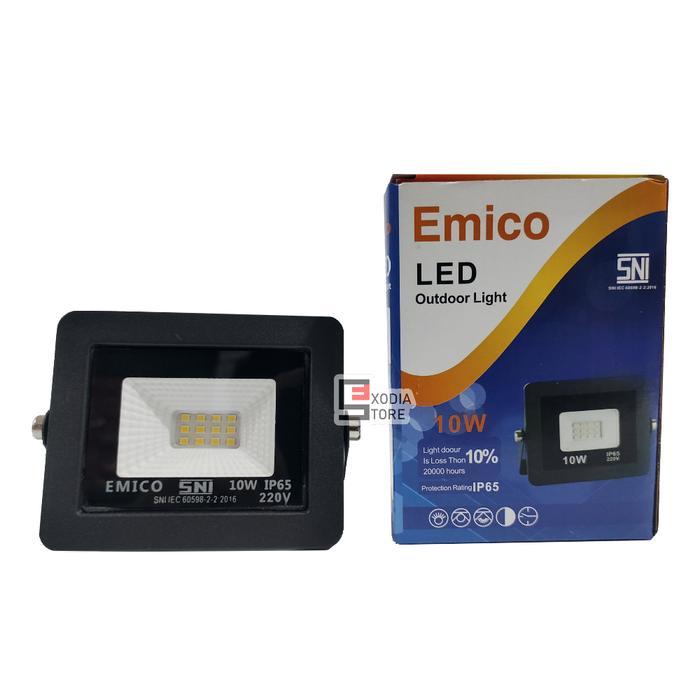 Emico Lampu Sorot LED 10 watt RGB Remote AC SMD SNI IP65 Lampu Tembak Floodlight untuk Panggung