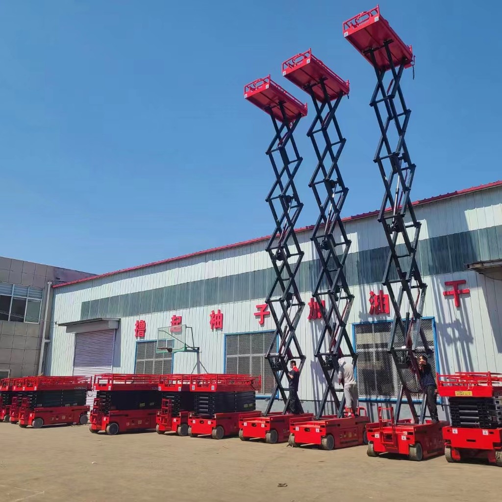 Small Electric Hydraulic Lift Table Mobile Scissor Lift Platform Crawler Self-propelled Scissor