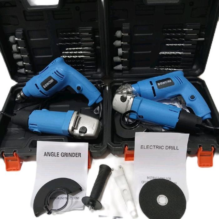 Paket Mesin Bor Dan Gerinda Box Lengkap/Mesin Bor Listrik +Gerinda Dapat Box Lengkap
