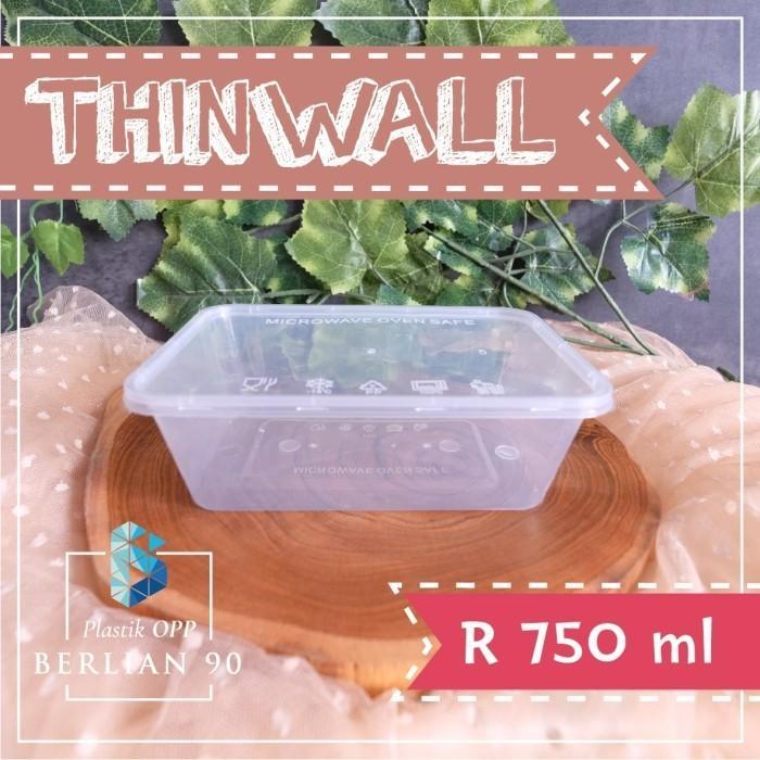 Thinwall 750 Ml Persegi Panjang Kotak Makan Plastik Thinwall 750 Ml