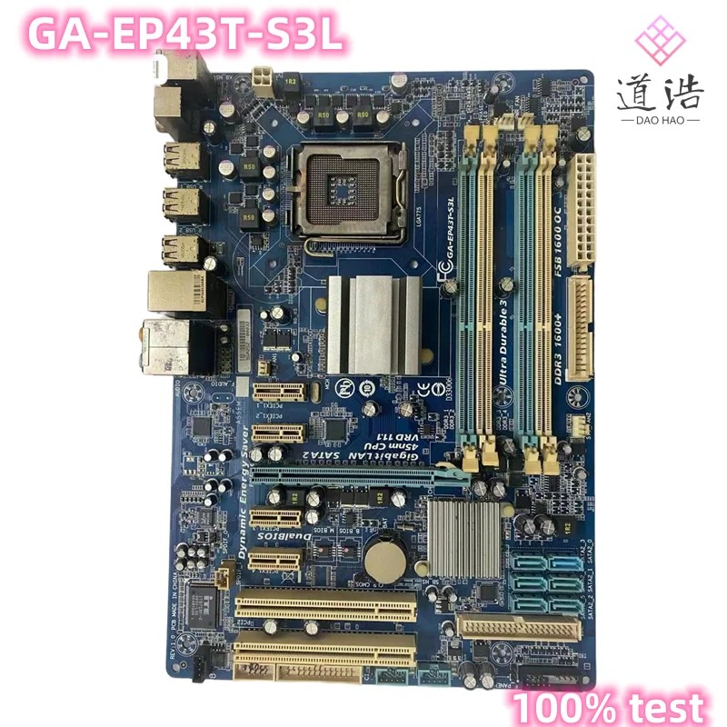 For GA-EP43T-S3L Motherboard 16GB LGA 775 DDR3 ATX P43 Mainboard 100% Tested Fully Work