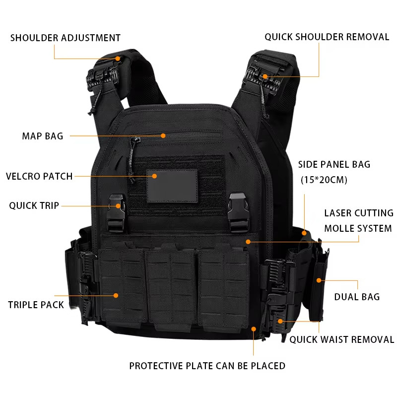 Tactical Vest Outdoor Hunting Plate Carrier Protective Adjustable Vest Airsoft Carrier Combat
