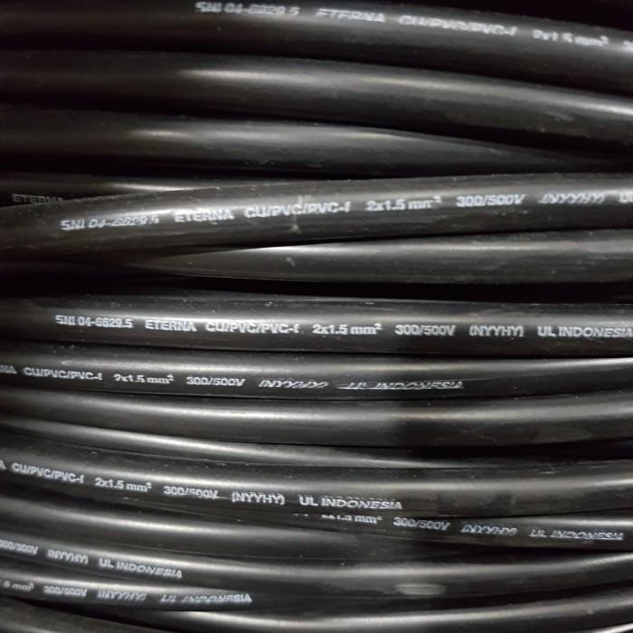 Eterna NYYHY 2x1.5 MM Meteran / Kabel Listrik Hitam Serabut Tembaga NYY HY 2 x 1.5 MM Ecer Per Meter