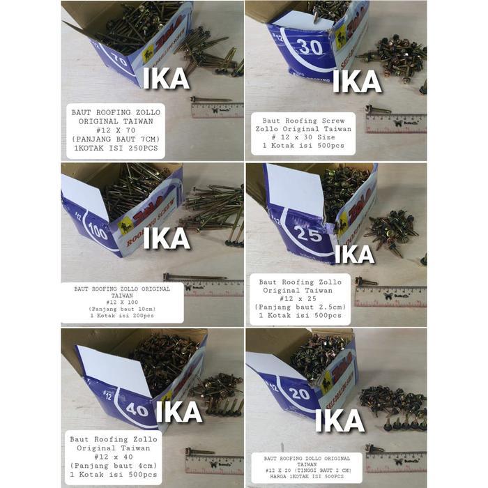 (PER DUS) Baut Roofing / Skrup Sekrup Ruping / Rufing 2, 3, 4, 5, 6, 7,10 cm ZOLLO ORIGINAL TAIWAN