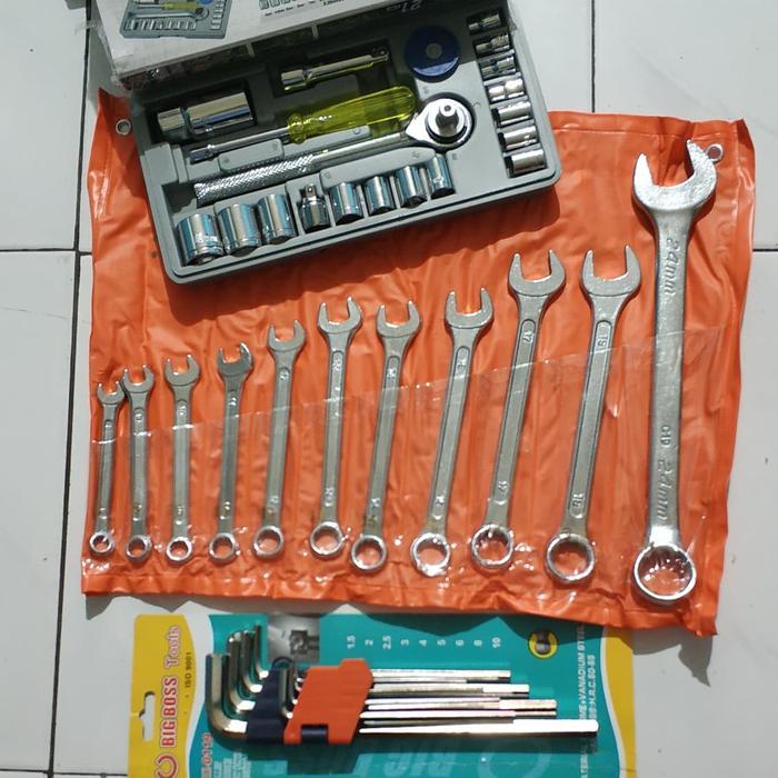 Tool Set Bengkel - Kunci Perkakas Motor - Kunci Paket 3 Set Murah