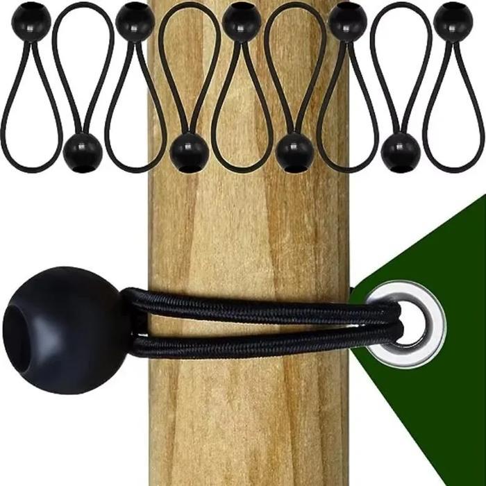 50/10PCS BUNGEE BALL TARPS CANVAS TARPAULIN FLAGPOLE TIES CORD ENDS ELASTIC ROPE LACE FIXED BOAT