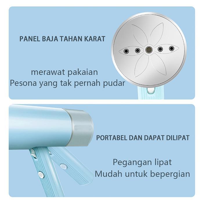 MESIN SETRIKA UAP PAKAIAN BAJU LIPAT TRAVEL BIRU