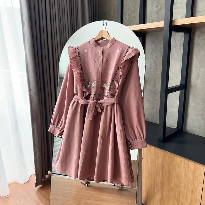 "New" By.HANA 473 Tunik Rempel Motif Bordir Free Belt