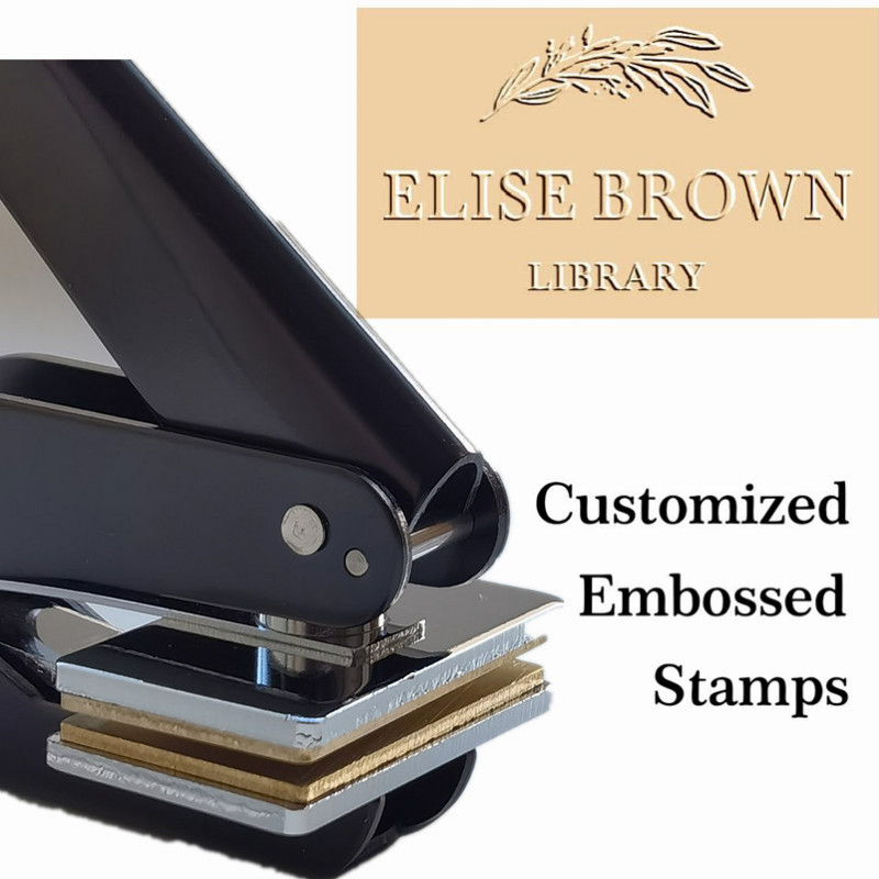 New From the library of Square embosser/Custom Embosser Stamp/Book Embosser/Personalized book stamp