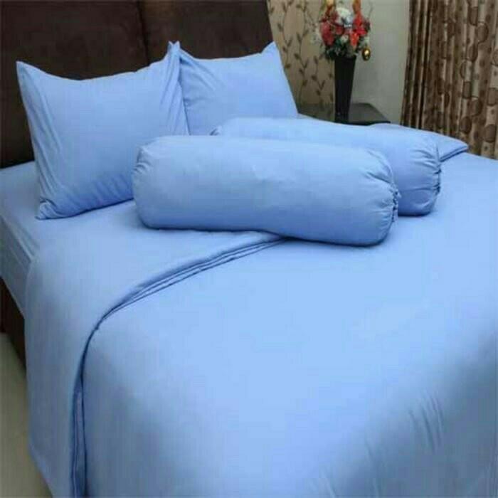 SPREI POLOS SINGLE ROSEWELL BIRU MUDA 90X200 CM