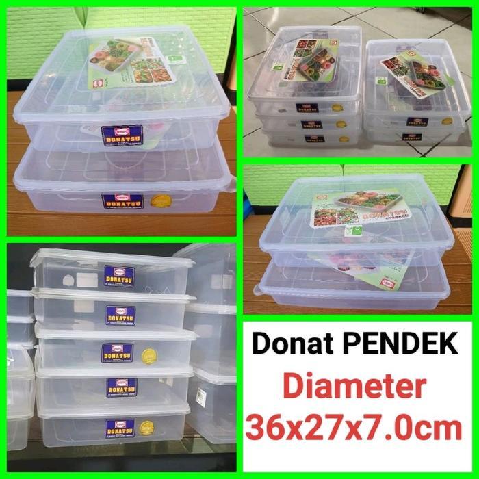 Stok Baru tempat donat box donat shinpo PENDEK diameter 37x27x7.5cm