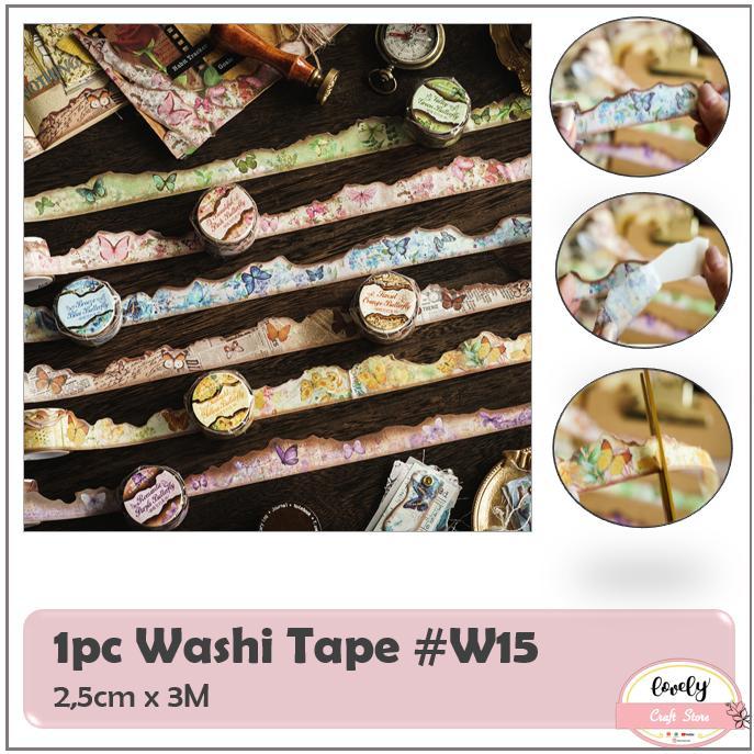 LovelyCraftStore Washi Tape W15~ Washi Tape Selotip Kertas Deco Tape Deco Sticker Decoration Sticker