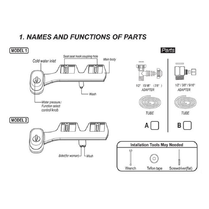 AERA Bidet Shower Sprayer Closet Toilet Duduk Otomatis Bidet Sprayer