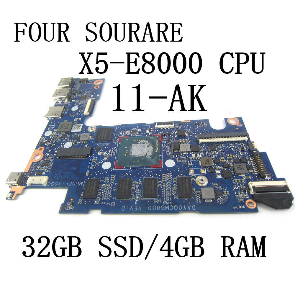 For HP Stream 11-AK Y0QC Laptop Motherboard with X5-E8000 CPU 4GB RAM 32G SSD DAY0QCMB8D0 L59930-601