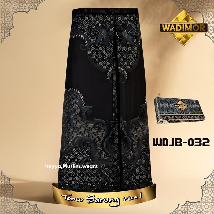 Premium Sarung Wadimor Royal Platinum Motif Batik Songket Tenun Original Hitam Putih Muslim Dewasa
