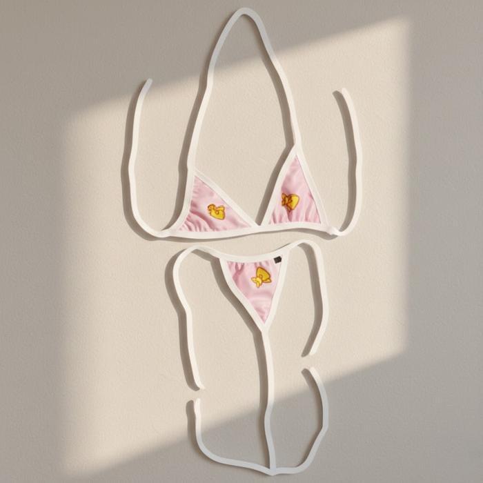 Merah Jaambu Sexy Bikini Set Swimwear G String Bra Celana Dalam Set Linjeri Lingeria Wanita Pakaian