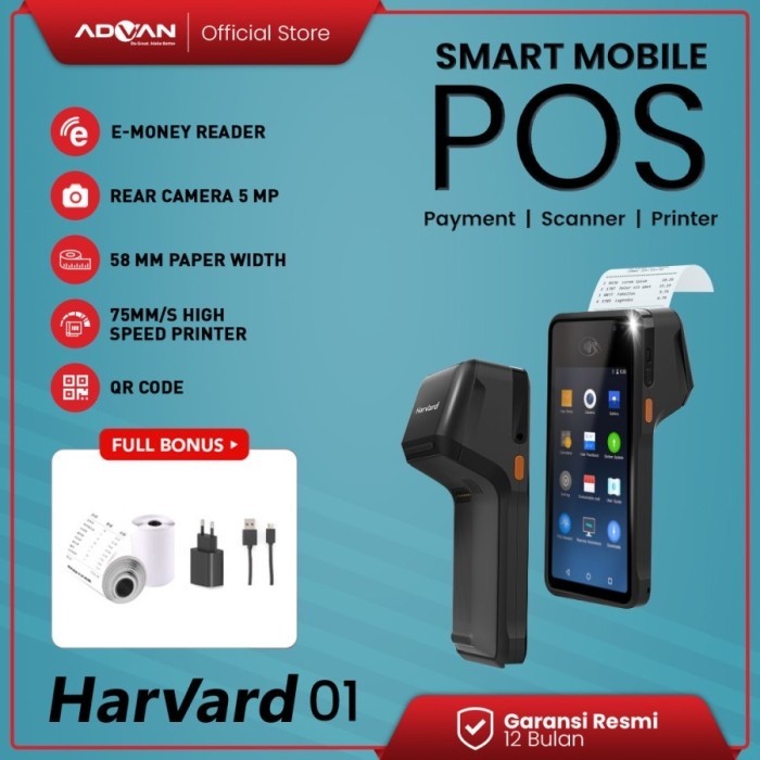 ADVAN - Harvard 01 Smart Mobile Pos Mesin Kasir Garansi Resmi