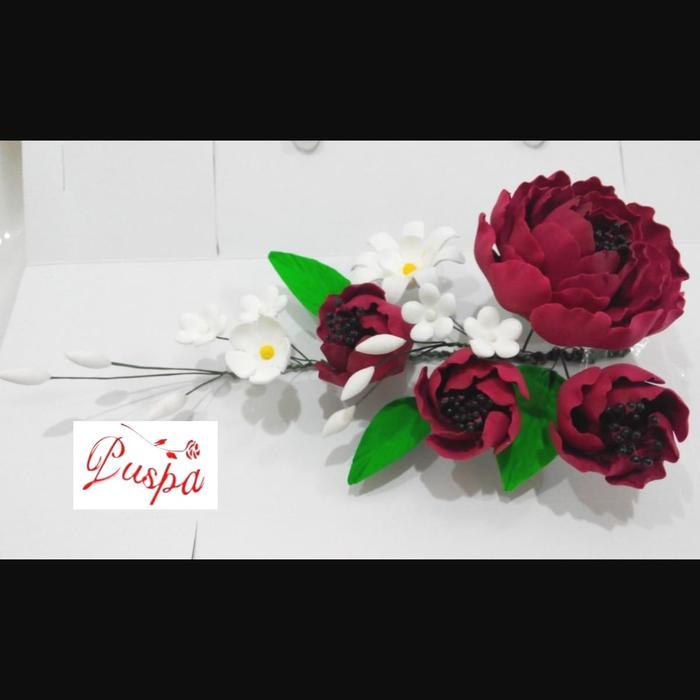 (035/PROPB) GUMPASTE FLOWER/BUNGA GUMPASTE OPENROSE