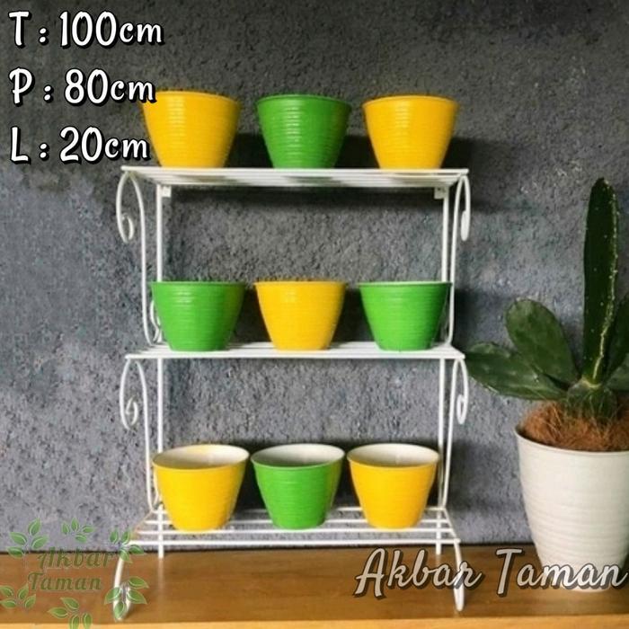 Rak Pot Tanaman Bunga Besi 3 Tingkat Tinggi 100cm