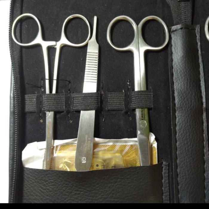 DOMPET DISSECTING SET INSTRUMENT ALKES GUNTING MEDIS HECTING SET