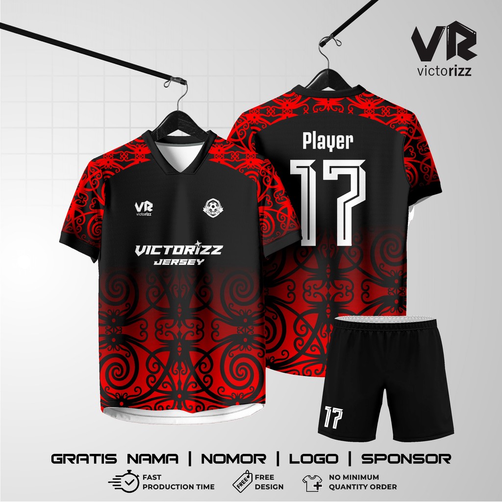 JERSEY FULL PRINTING FREE CUSTOM DESIGN CUSTOM NAMA DAN NOMOR | JERSEY FUTSAL/SEPAK BOLA/BADMINTON/V