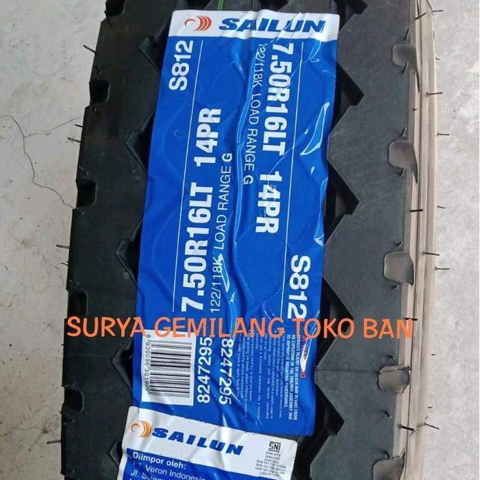 BAN TRUK KAWAT SAILUN 7.50 - 16 / 750 - 16 S812 (/ SET) - BAN TRUK DOBEL