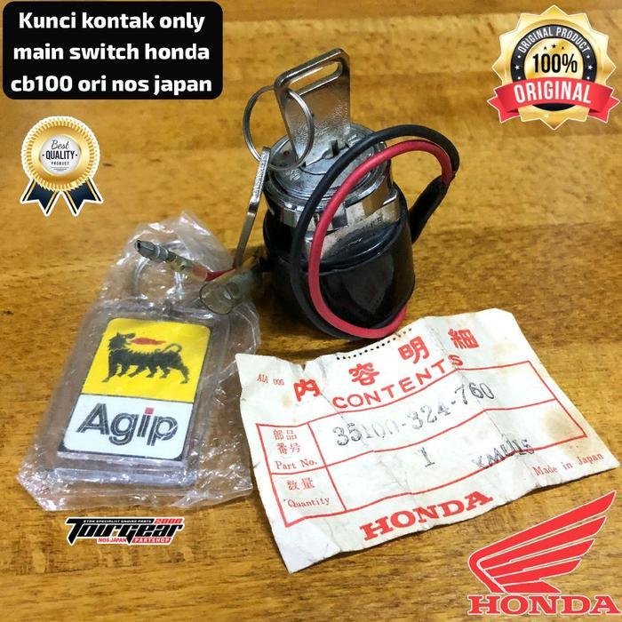 KUNCI KONTAK MAIN SWITCH ASSY KABEL HONDA CB100 ORIGINAL NOS 35100-324-760