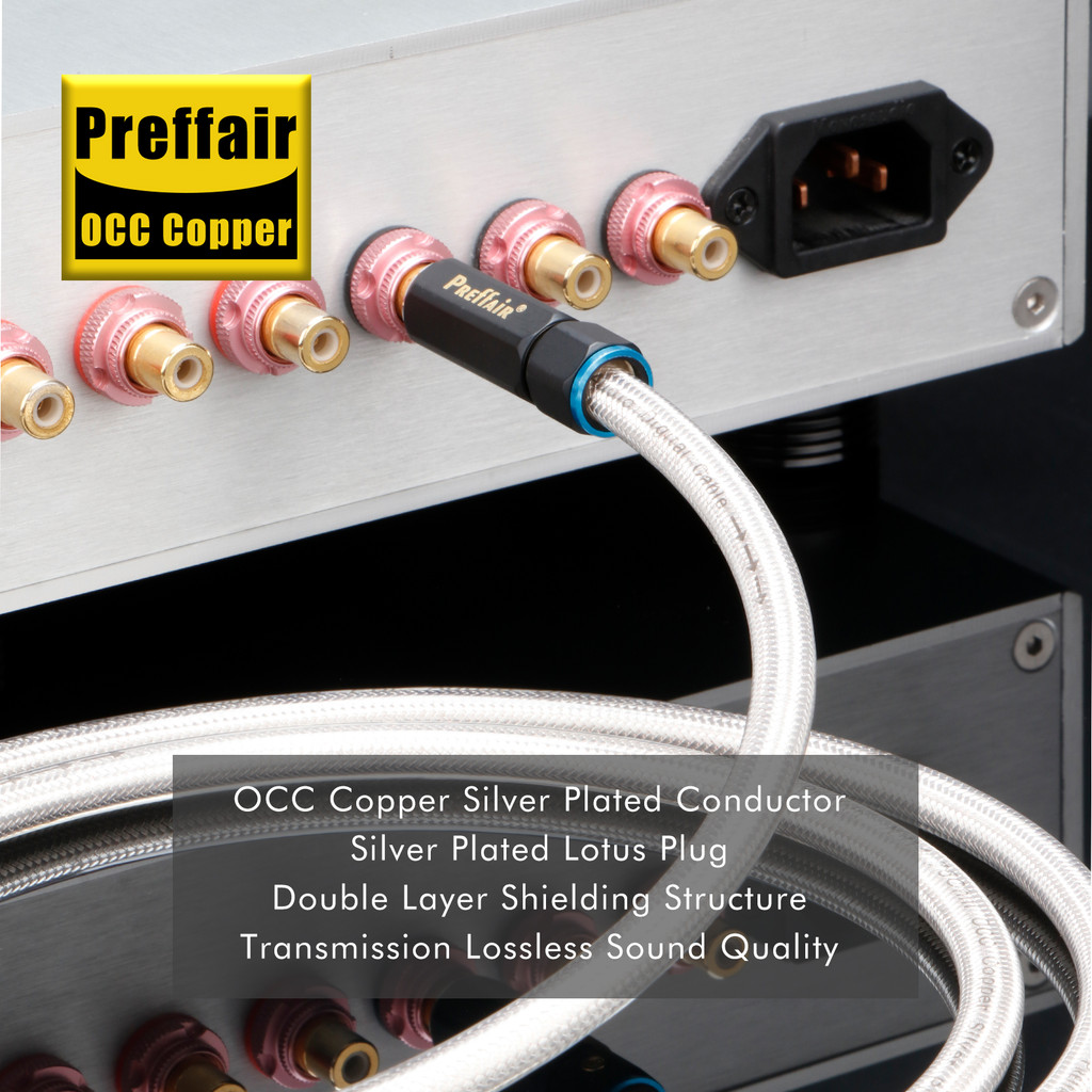 RCA Coaxial Cable 75Ohm Lotus Digital Coaxial occ silver Plated DC Cable Audiophile Subwoofer Cable