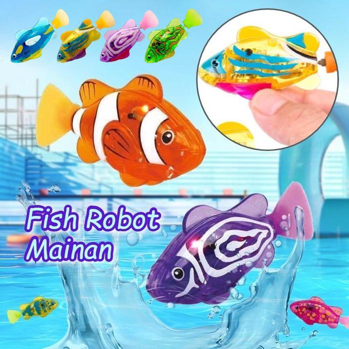 Fish Robot Mainan Ikan Bisa Berenang Dan Ada Lampu Mainan Anak Ikan Berenang Robot/Robo Fish/ Ikan