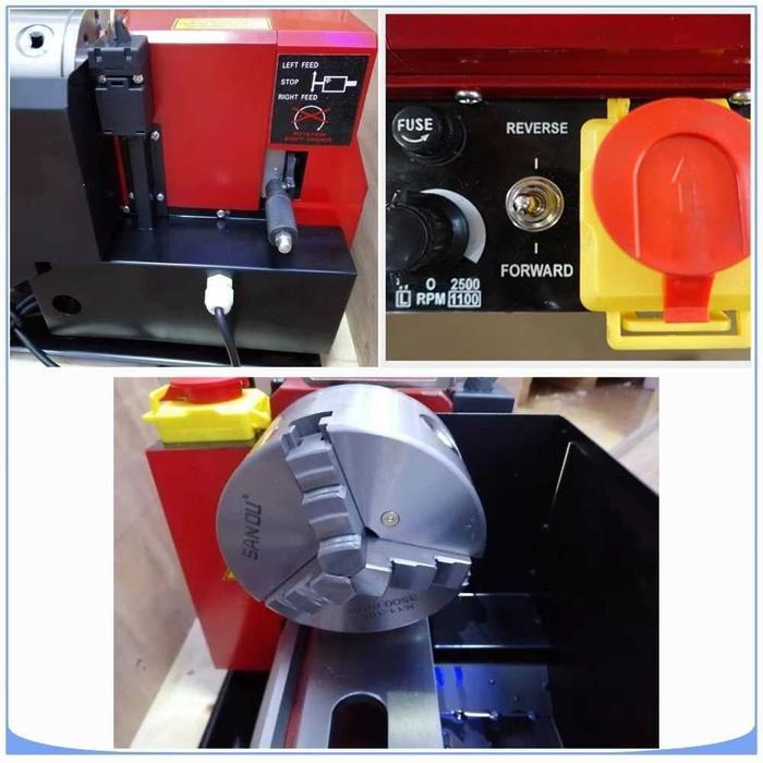 MESIN BUBUT MINI LATHE WOODWORKING METAL DIY 550W -BG01